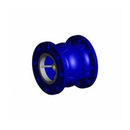 Клапан обратный осевой фланцевый корпус чугун, диск чугун, PN16