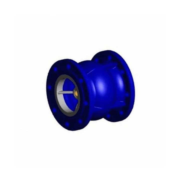 Клапан обратный осевой фланцевый корпус чугун, диск чугун, PN16
