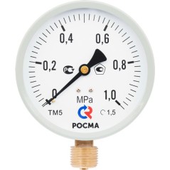 Манометр М2 радиальный ТМ-510Р.00 0...1.0 МРа 1/2' кл.1.5., цвет-серый