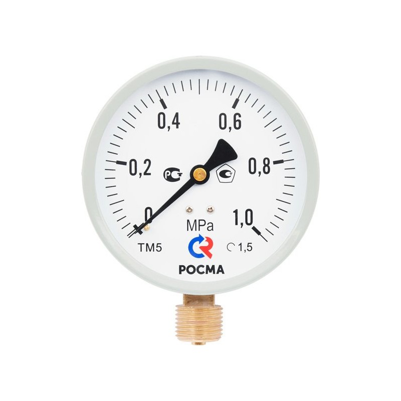 Манометр М2 радиальный ТМ-510Р.00 0...1.0 МРа 1/2' кл.1.5., цвет-серый