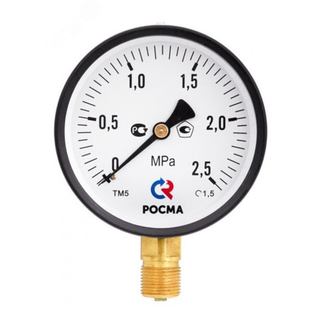 ТМ-310Р.00(0-2,5MPa)G1/4.2,5 МАНОМЕТР общетехнический 63мм, Тип - ТМ-310Р, радиальное присоединение. 0-2,5MPa. Резьба G1/4. Клас