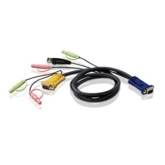 Кабель KVM USB(тип А Male)+HDB15(Male)+2хАудио(Male) «-» SHDB15(Male)+2хАудио(Male) 3м черный/ CABLE HD15M/USBM/SP/SP-SPHD15M 3M