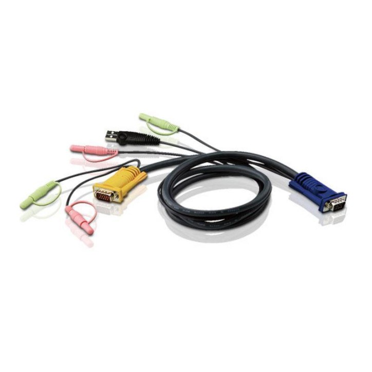 Кабель KVM USB(тип А Male)+HDB15(Male)+2хАудио(Male) «-» SHDB15(Male)+2хАудио(Male) 3м черный/ CABLE HD15M/USBM/SP/SP-SPHD15M 3M