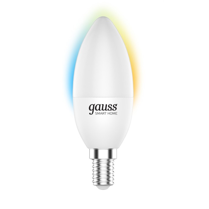 Лампа Gauss Smart Home С37 5W 470lm 2700-6500К Е14 изм.цвет.темп.+диммирование LED 1/10/40