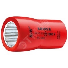 Головка торцевая VDE 1000V DR 3/8 BiHEX двойной шестигранник дюймовая 7/16 диэлектрическая