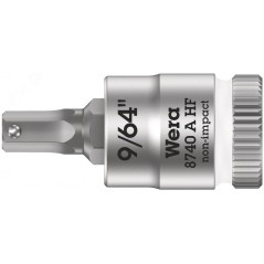 Головка торцевая 8740 A Hex-Plus HF Zyklop со вставкой под внутренний шестигранник DR 1/4 с функцией фиксации крепежа 9/64 x 28 