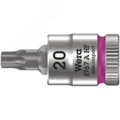 Головка торцевая 8767 A HF TORX Zyklop со вставкой DR 1/4 с функцией фиксации крепежа TX 20 x 28 мм