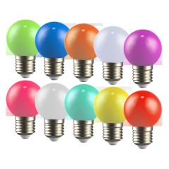 LIGHTING Набор ламп светодиодных декоративных G45 шар 1Вт 230В MIX E27 10 шт IEK