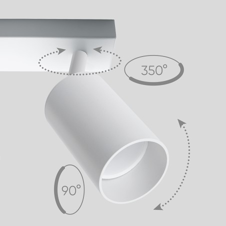 Светильник ДБО 2хGU10 без ламп наклонный белый