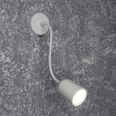 Светильник ДБО GU10 без лампы на гибком основании с выключателем белый