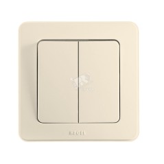 Выключатель двухклавишный скрытый слоновая кость 10А