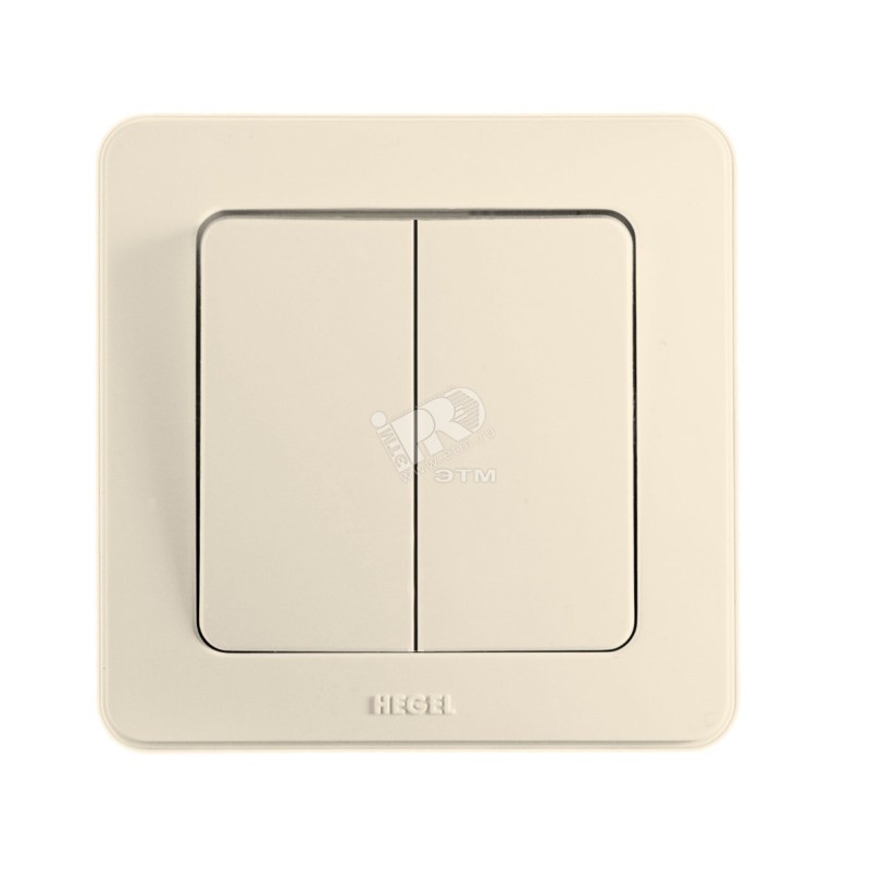 Выключатель двухклавишный скрытый слоновая кость 10А