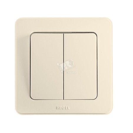 Выключатель двухклавишный скрытый слоновая кость 10А