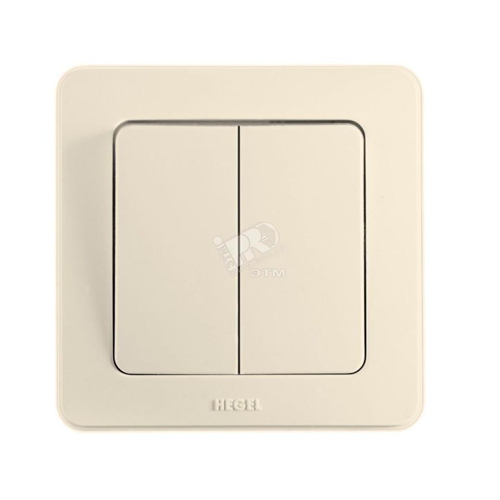 Выключатель двухклавишный скрытый слоновая кость 10А