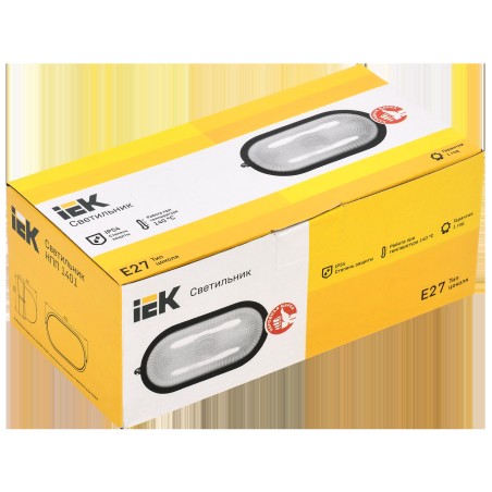 Светильник НПП1401 черный/овал 60Вт IP54 IEK
