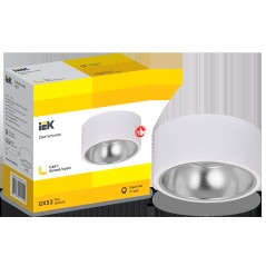 LIGHTING Светильник 4017 накладной потолочный под лампу GX53 белый/хром IEK