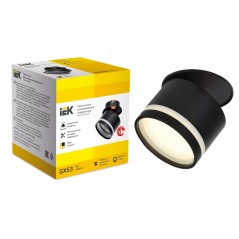 LIGHTING Светильник 4033 встраиваемый поворотный под лампу GX53 черный IEK