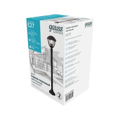 Светильник садово-парковый столб НТУ 1хE27 AC 220В Черный IP54 200х200х1000мм Алюминий max 60Вт ланд