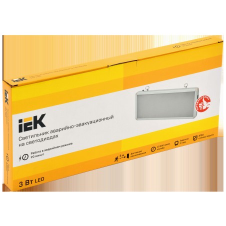 LIGHTING Светильник аварийный ССА1005 на светодиодах 3Вт 1,5ч односторонний без наклейки IEK