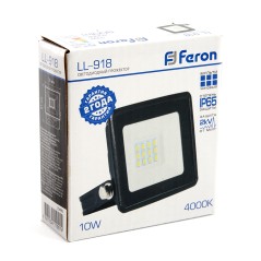 Прожектор светодиодный ДО-10w 4000К 800Лм IP65 черный