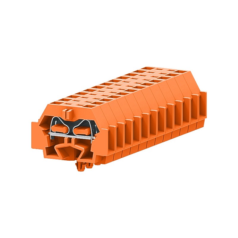 Клемма TB 1-1 с бок. подключ. с защелк. ножками, оранжевая