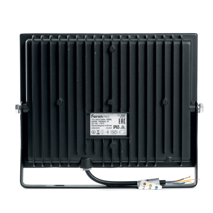 Прожектор светодиодный ДО-100w 6400К 10000Лм IP65 черный Feron.PRO