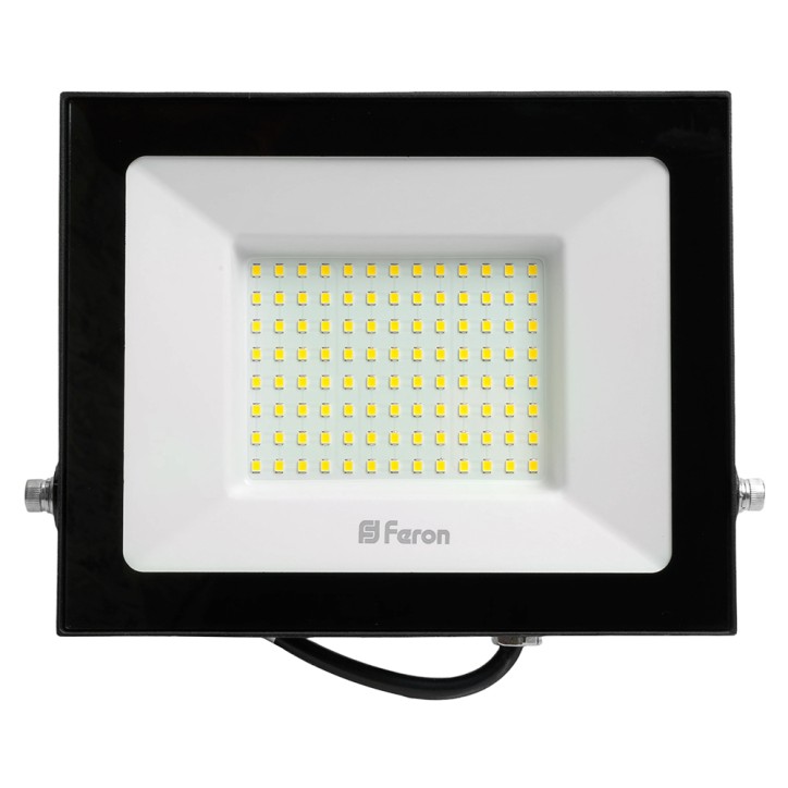 Прожектор светодиодный 2835 SMD 100W 4000K IP65 AC230V/50Hz, черный, LL-922