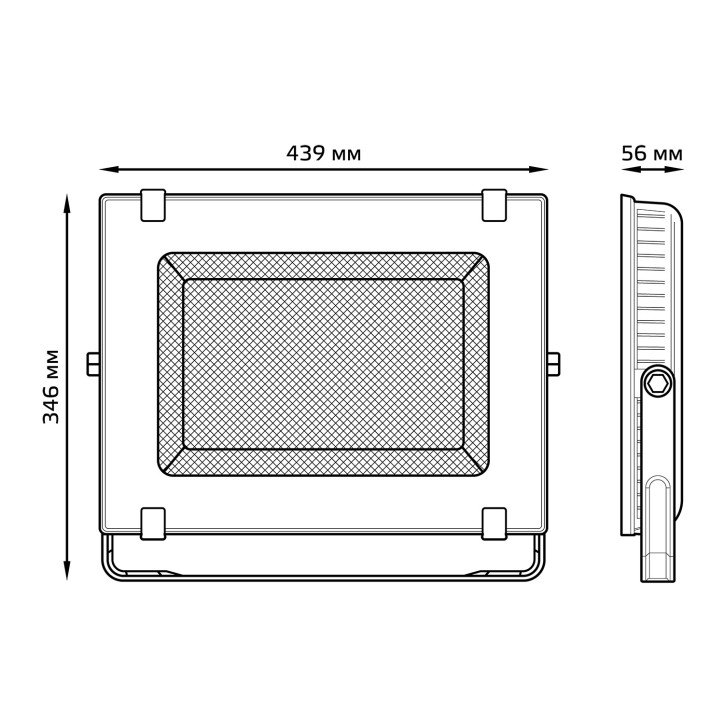 Прожектор Gauss Qplus 200W 24000lm 6500K 175-265V IP65 черный LED 1/2