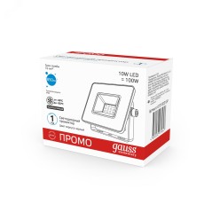 Прожектор светодиодный ДО 10 Вт 850 лм 6500К AC 220В IP65 87х91х24мм Elementary PROMO G2 Gauss