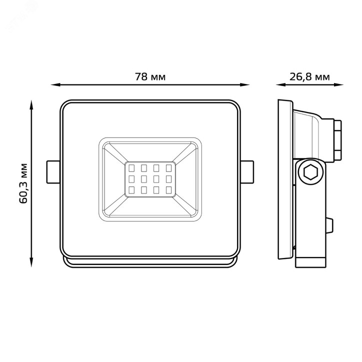 Прожектор Gauss Elementary 10W 850lm 6500К 200-240V IP65 PROMO черный LED 1/20