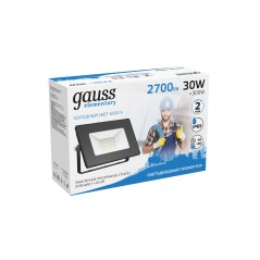 Прожектор светодиодный ДО 30 Вт 2700 лм 6500К AC 220В IP65 126х136х30мм Elementary G2 Gauss
