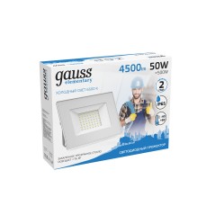 Прожектор Gauss Elementary 50W 4500lm 6500K 200-240V IP65 белый LED 1/10