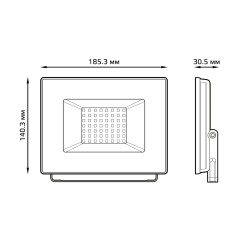 Прожектор светодиодный ДО 50 Вт 4500 лм 6500К AC 220В IP65 162х174х161мм Elementary G2 Gauss