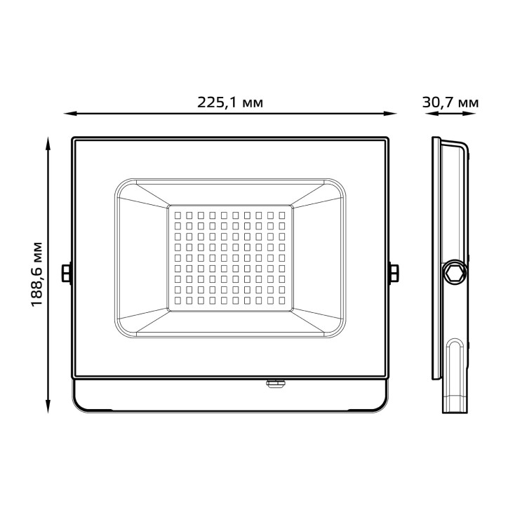 Прожектор светодиодный ДО 70 Вт 6300 лм 6500К AC 220В IP65 140х208х140мм Elementary G2 Gauss