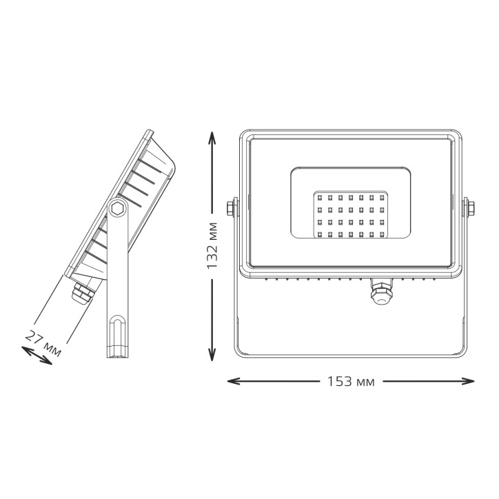 Прожектор Gauss Qplus 20W 2000lm 6500K 200-240V IP65 черный LED 1/20