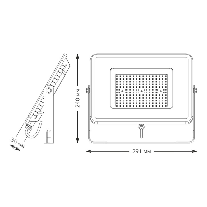 Прожектор Gauss Qplus 100W 8500lm 6500K 175-265V IP65 графитовый LED 1/4