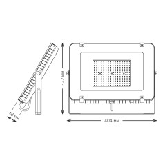 Прожектор Gauss Qplus 150W 18000lm 6500K 175-265V IP65 графитовый LED 1/4