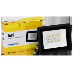 Прожектор СДО 06-20 светодиодный черный IP65 6500K IEK