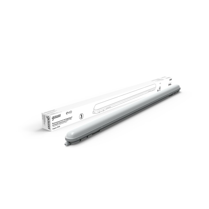 Светильник Gauss LED ССП-176 EVO IP65 1200*76*66 36W 3960lm 6500K 200-240V мат с возм. соед. в линию 1/12