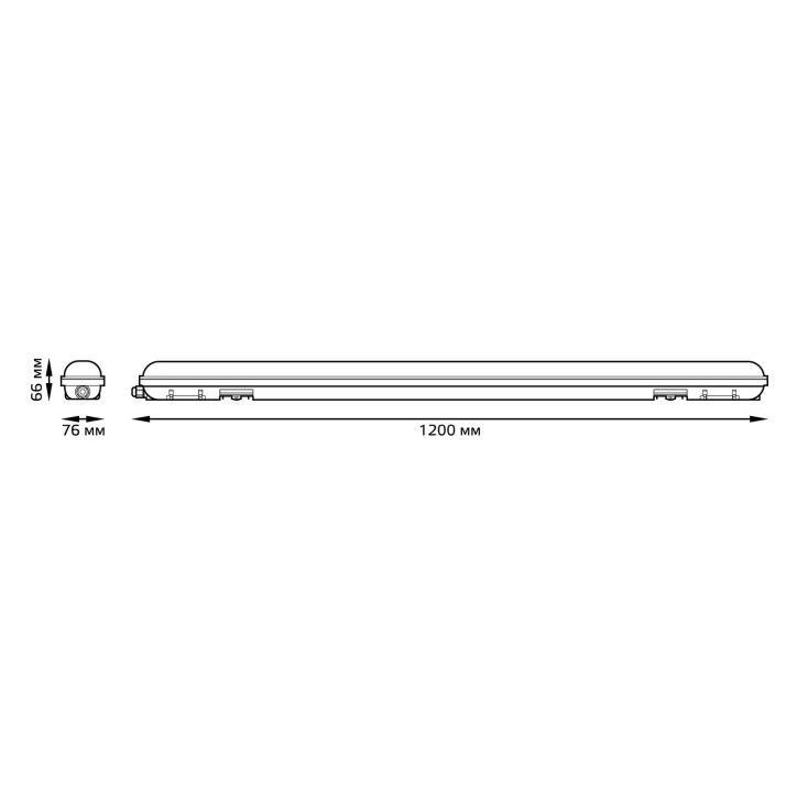 Светильник Gauss LED ССП-176 EVO IP65 1200*76*66 36W 3960lm 6500K 200-240V мат с возм. соед. в линию 1/12