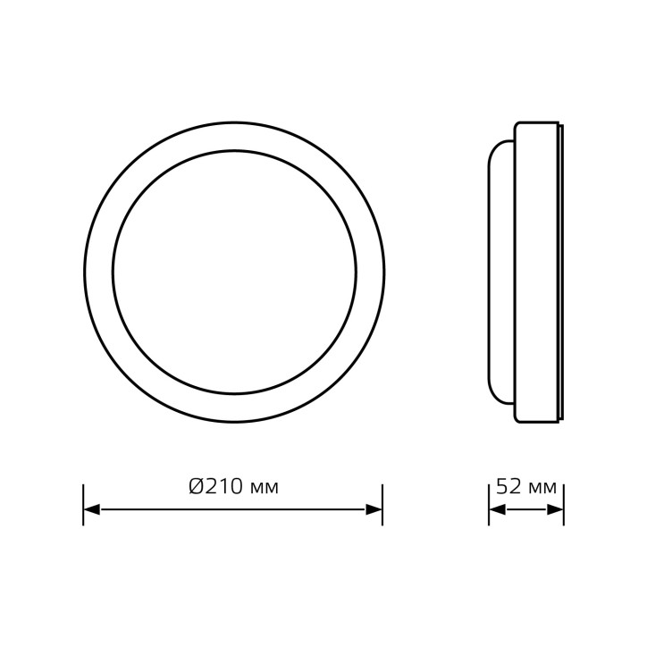 Св-к светодиодный Gauss LITE IP65 D210*52 25W 1840lm 4000K 200-240V ЖКХ круглый 1/20