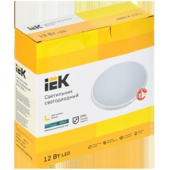 Светильник LED ДПБ 3001 12Вт IP54 4000K круг белый IEK