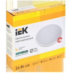 Светильник светодиодный ДПБ 3005 24Вт IP54 4000K круг белый IEK
