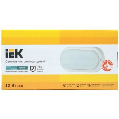 Светильник светодиодный ДПО 4012 12Вт IP54 4000K овал белый пластик IEK
