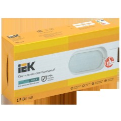 Светильник светодиодный ДПО 4012 12Вт IP54 4000K овал белый пластик IEK