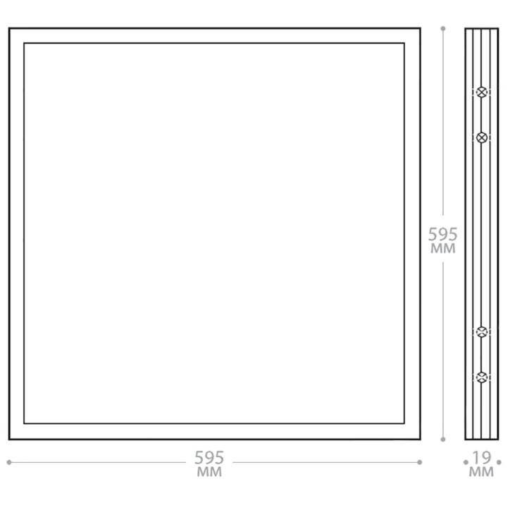 Светильник светодиодный ДВО-36w 595х595х19 6500K 3100Лм призма IP40