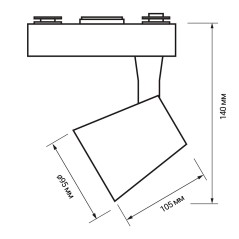 Светильник светодиодный трековый на шинопровод ДПО-30w 4000K 24° WH (белый) IP40 jazzway