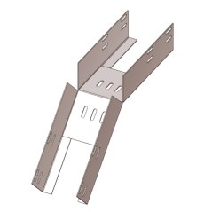 Лоток глухой КСГ 300х150-45 У3 для поворота трассы вниз на 45, окрашенный, S1,5