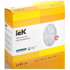 Светильник светодиодный ДПБ 2004 18Вт IP20 4000К круг белый IEK