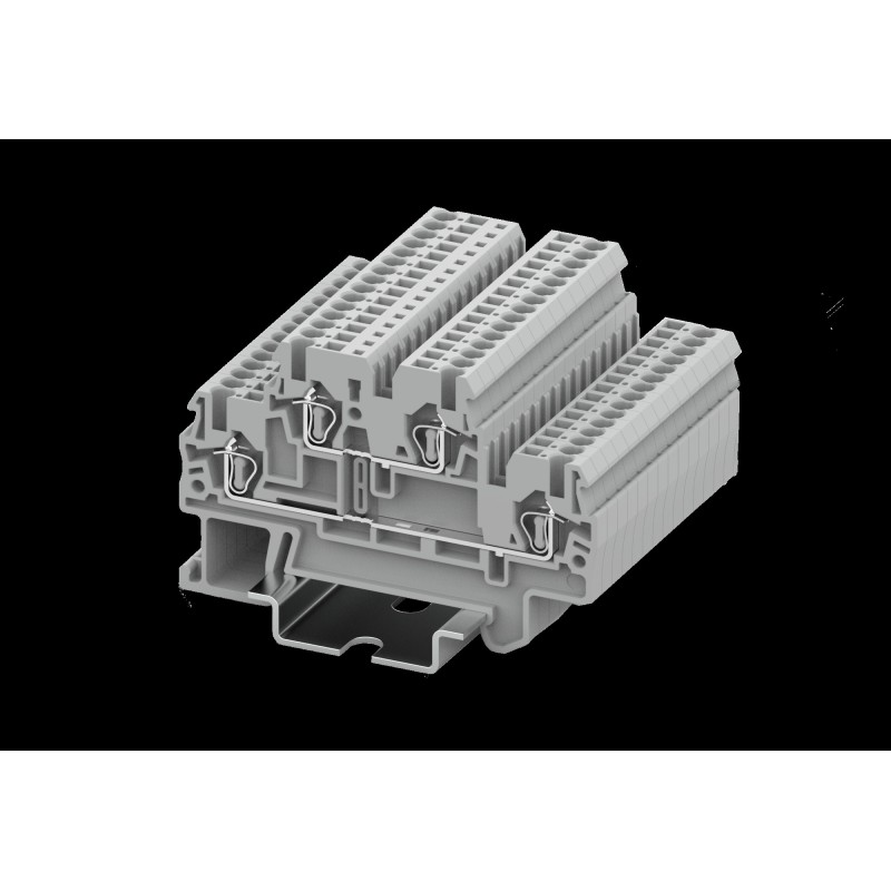 Клемма TC 2-уровневая пружинная, 1,5 мм. кв., серая
